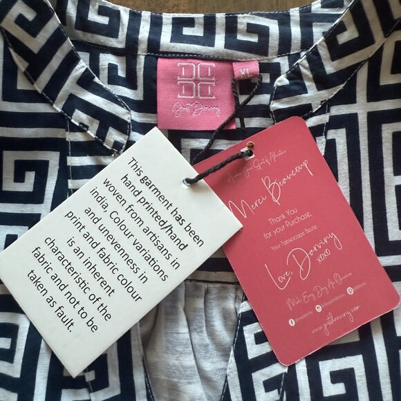 JUST DARVINY GREEK KEY DESIGN DRESS ~ NWT ~ SIZE XL - Picture 6 of 6